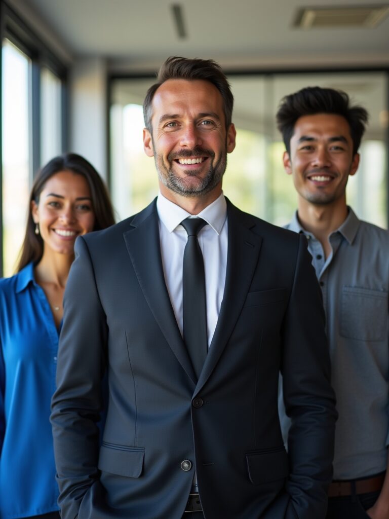 Huissiers de justice dans son étude avec ses collaborateurs